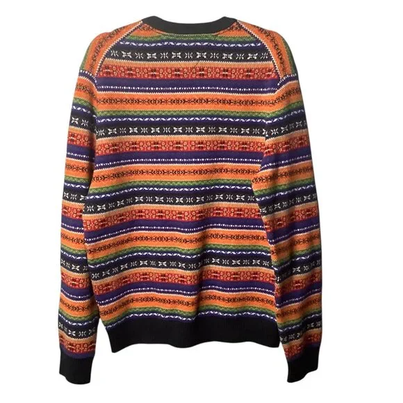Tommy‎ Hilfiger Lux Cotton Fair Isle Striped Sweater Multicolor Men Large - Picture 7 of 7